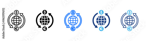 Arbitrage Icon Set With Multiple Style Collection 