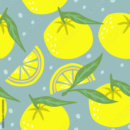Cute orange fruits pattern background vector design