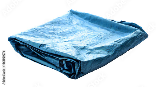 A tarpaulin sheet folded and slightly creased, isolated on Transparent background