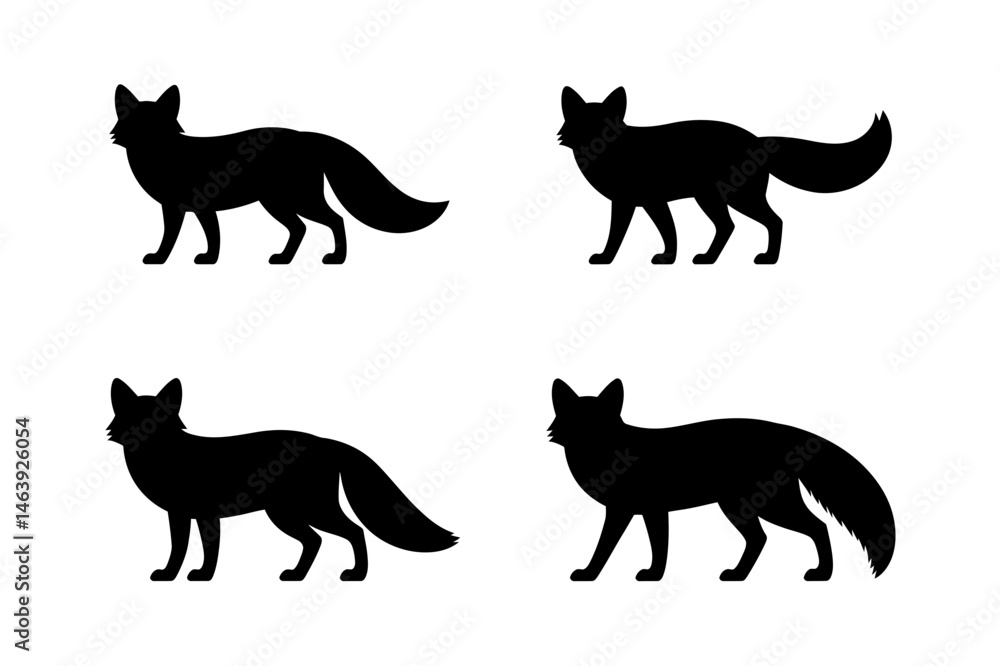 Fox silhouette vector pack animal illustration art Fox silhouette vector pack animal illustration art