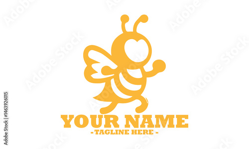 bee with honey logo vector graphic. vector illustration of a detailed bee honey, cute bee vector and bee logo design