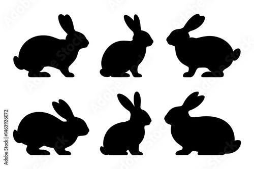 Rabbit silhouette easter bunny vector illustration