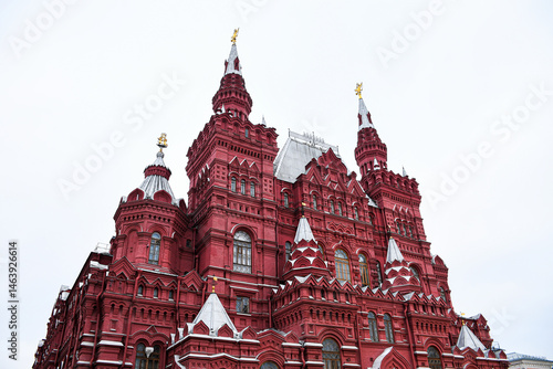 the state of historical museum of russia, located at red square, moscow, russia