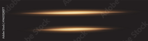 Golden glowing streaks with sparkles and flare on a dark transparent background. A dynamic, abstract vector element ideal for energy, motion, and digital light designs