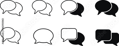 Collection of speech bubbles in various styles illustrating communication and dialogue concepts