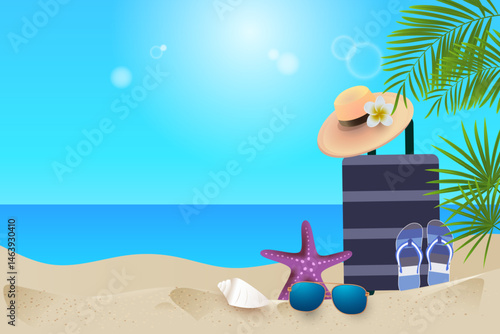 Tropical paradise with a beautiful beach for summer vacations and travel