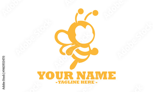 bee with honey logo vector graphic. vector illustration of a detailed bee honey, cute bee vector and bee logo design
