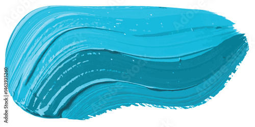  turquoise brushstroke with visible texture and layering on a white background in a horizontal format surface wavey blue color banner design.