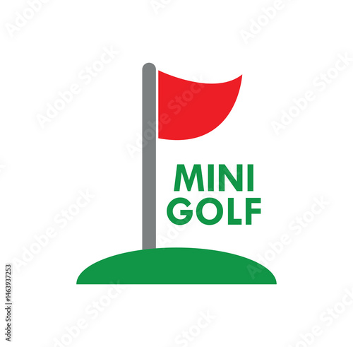 mini golf icon on white background	