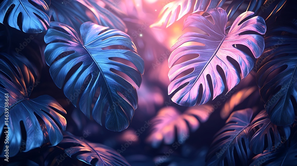 Naklejka premium floral leaf background with modern colors.
