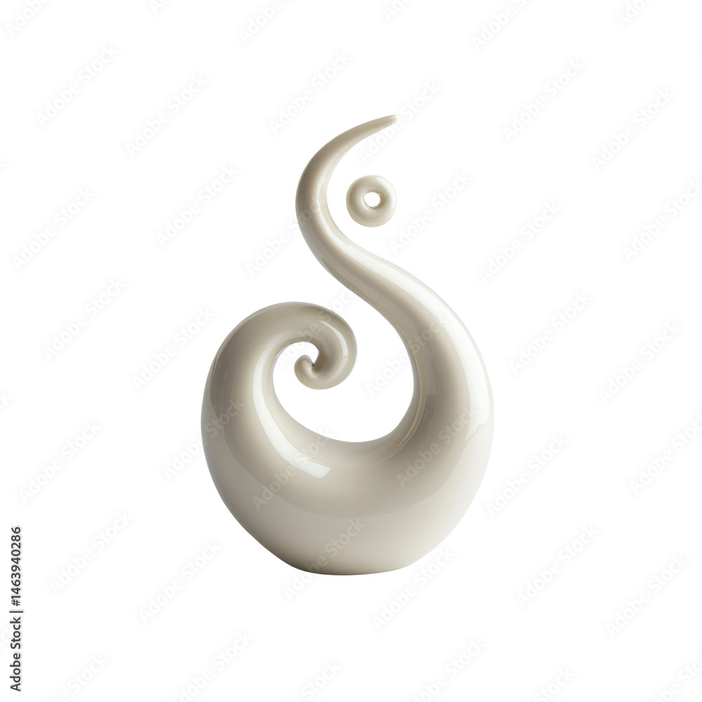 Fototapeta premium Elegant White Ceramic Spiral Sculpture - Modern Home Decor