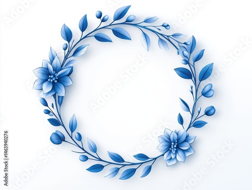 Delicate blue floral wreath