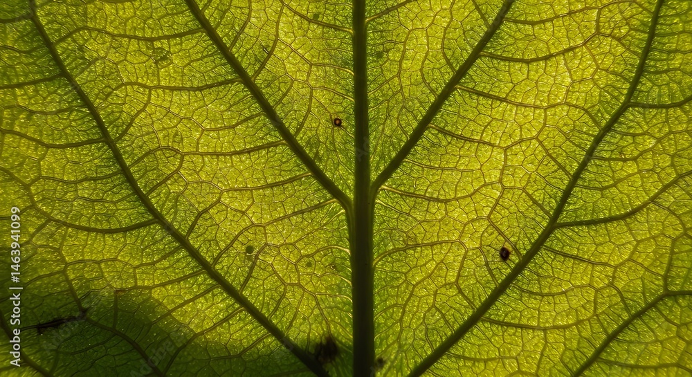 Obraz premium Leaf Vein Network Under Backlight