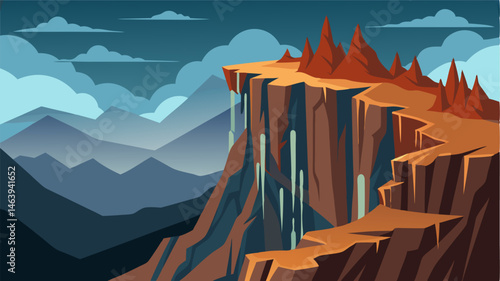 The rugged terrain is a testament to the force of nature with steep drops and craggy cliffs offering a sense of awe and wonder.