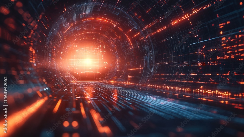 Obraz premium Futuristic AI-driven energy management system optimizing the use of wind and solar power 