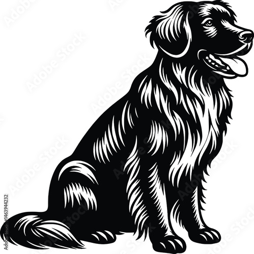 Wallpaper Mural sitting dog vector illustration Torontodigital.ca