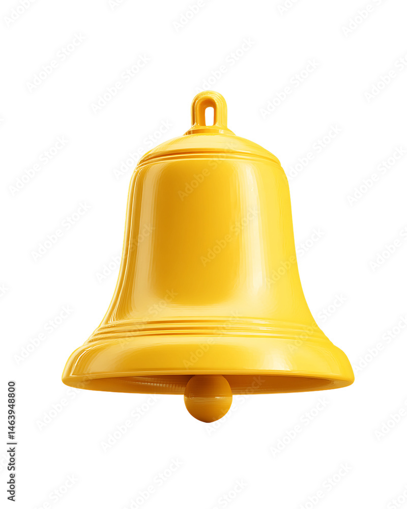 Shiny Yellow Bell on Transparent Background, PNG Shiny Yellow Bell on Transparent Background, PNG