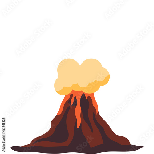 Volcano Flat Illustration