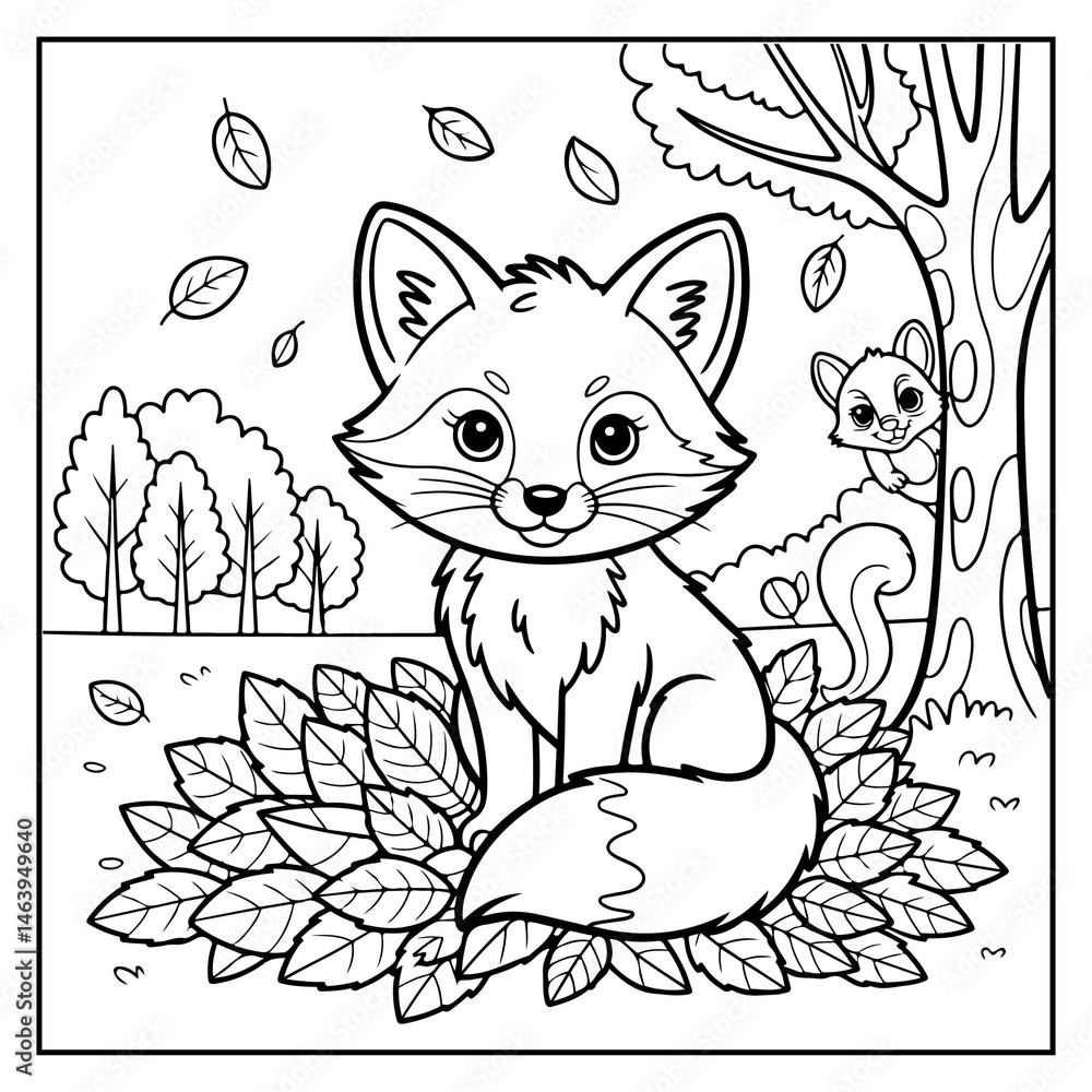 Obraz premium Cozy Autumn Bold And Easy Coloring Book for Kids and Adults