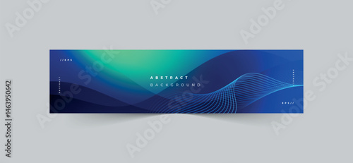 Linkedin banner technology abstract blue background design