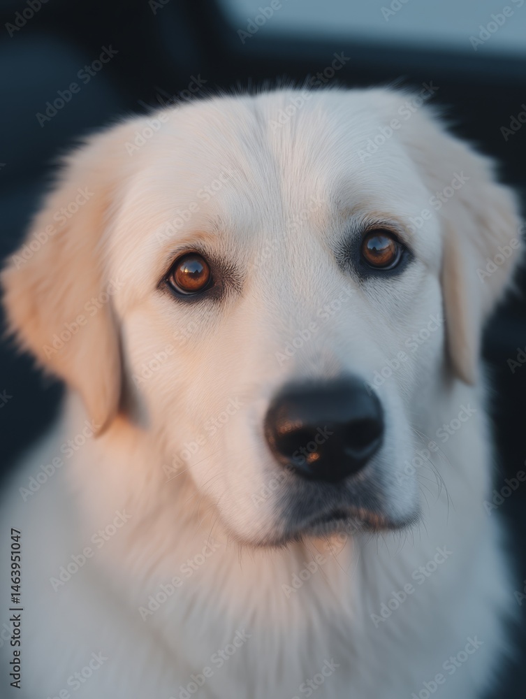 A golden hour image with a warm glow depicting a cute dog sitting in the car with the owner. The image conveys a sense of warmth, comfort, and safety. A golden hour image with a warm glow depicting a cute dog sitting in the car with the owner. The image conveys a sense of warmth, comfort, and safety.
