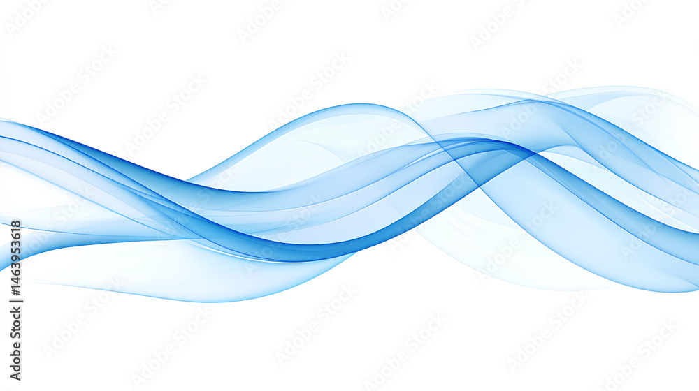 Blue abstract smoke waves on a white background Blue abstract smoke waves on a white background