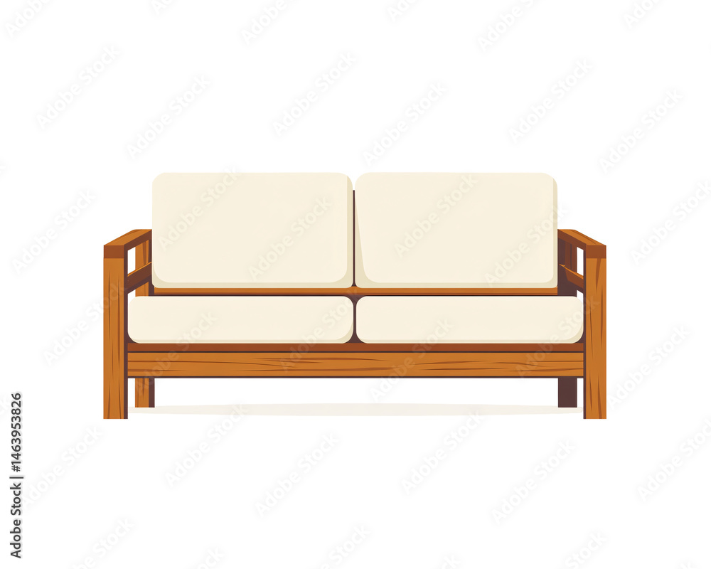 a white couch with wooden legs a white couch with wooden legs