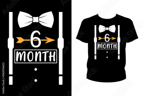 Baby Milestone 6 month Quotes svg, Birthday Svg, t-shirt design for prints, Birthday t-shirt design cut file