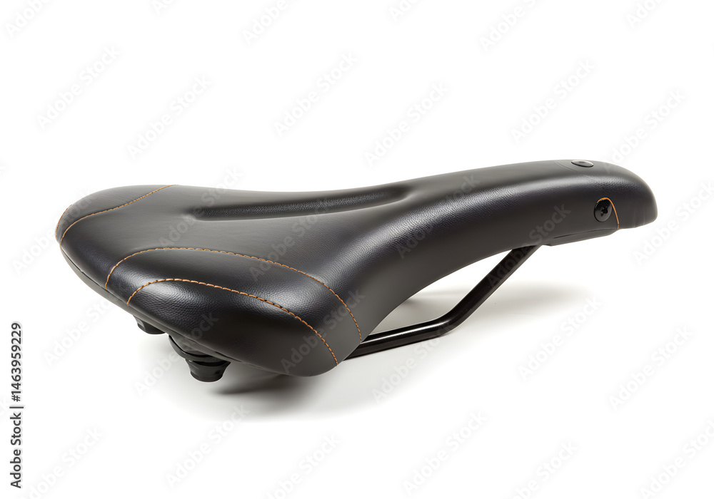 Isolated Black Bike Saddle On White Background Photo For Sport Cycling Isolated Black Bike Saddle On White Background Photo For Sport Cycling