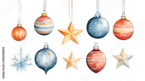 Watercolor Christmas Ornaments (1)