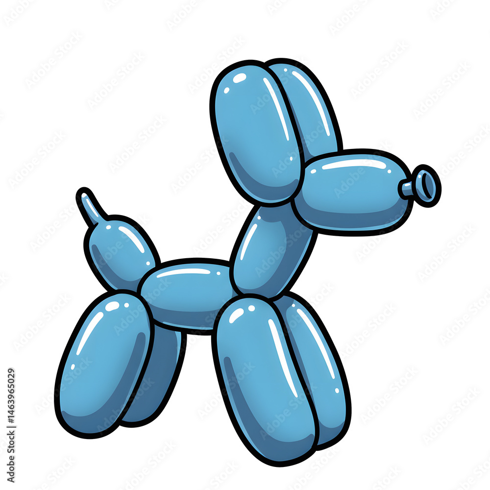 Adorable Light Blue Balloon Animal Dog Illustration Design for Kids Party Decorations Adorable Light Blue Balloon Animal Dog Illustration Design for Kids Party Decorations