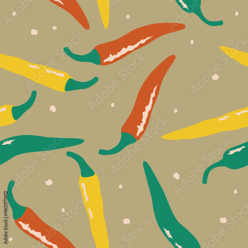 Cute spicy chili pattern background vector design