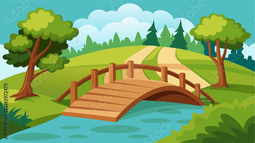 The path eventually leads to a quaint wooden bridge crossing over a babbling brook and offering a peaceful resting spot.