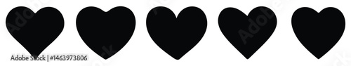Black heart set vector image on white background. Black heart icons set vector. Various simple black vector heart love icon. Heart collection. Vector art