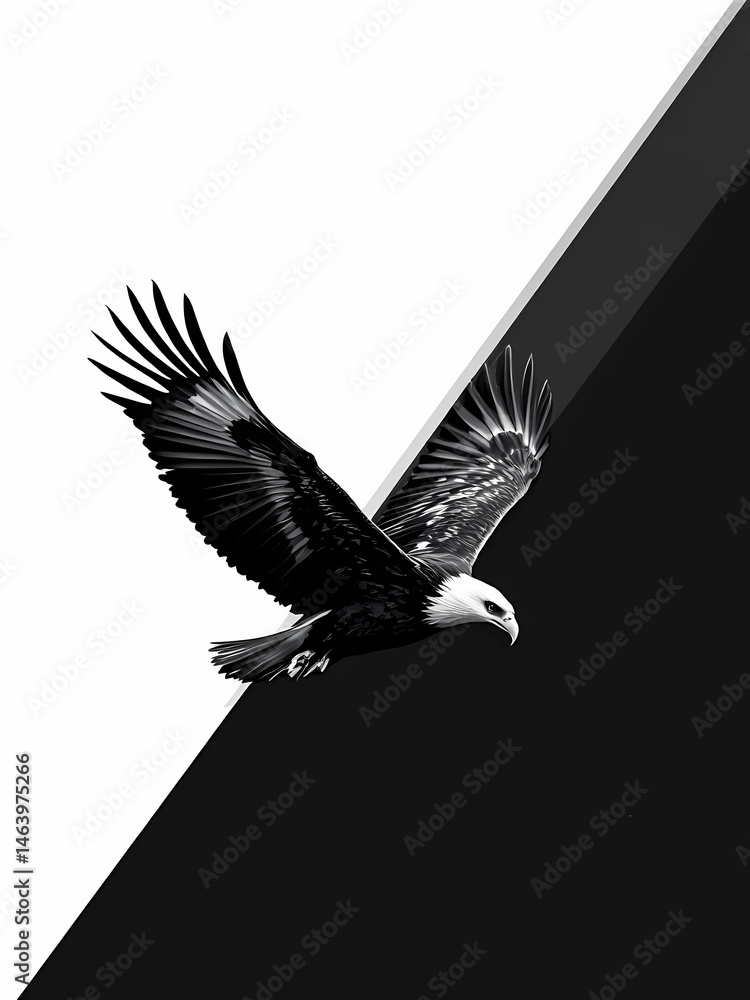 Fototapeta premium eagle on black