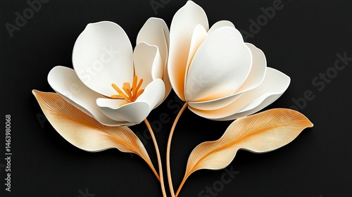 Elegant White and Gold Flowers