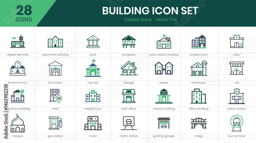 House and building icon set
