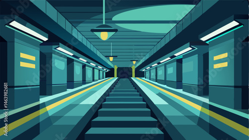 The fluorescent lights illuminated the modern design of the underground station with its clean lines and minimalist aesthetic.