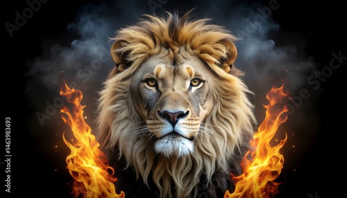 Obraz na płótnie Lionheart Ignited Flame of the Wild w salonie