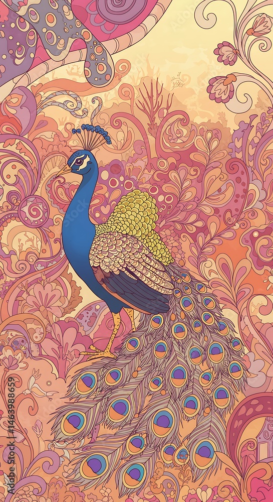 Fototapeta premium Peacock Rhapsody in Hues