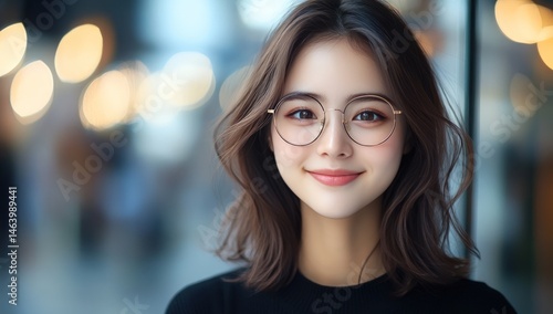 Wallpaper Mural Smiling woman with glasses Torontodigital.ca