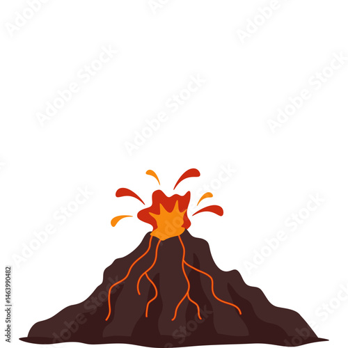 Volcano Flat Illustration
