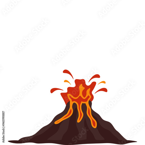 Volcano Flat Illustration