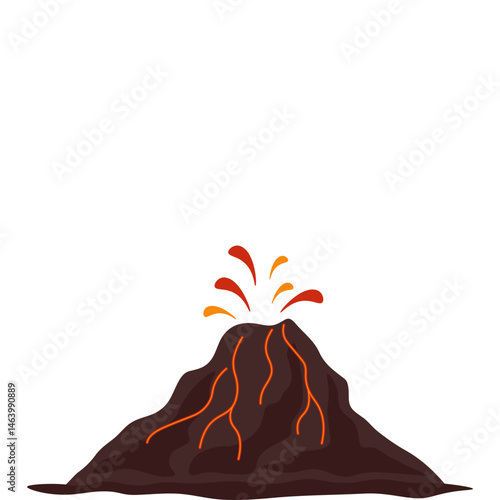Volcano Flat Illustration