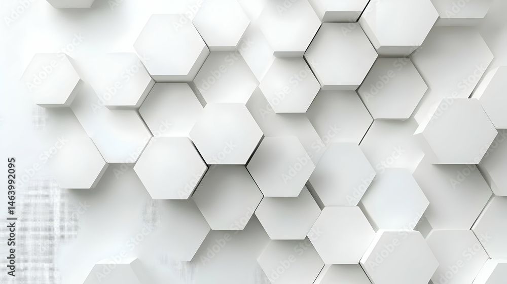 Abstract White Hexagonal Geometric Pattern Background Abstract White Hexagonal Geometric Pattern Background