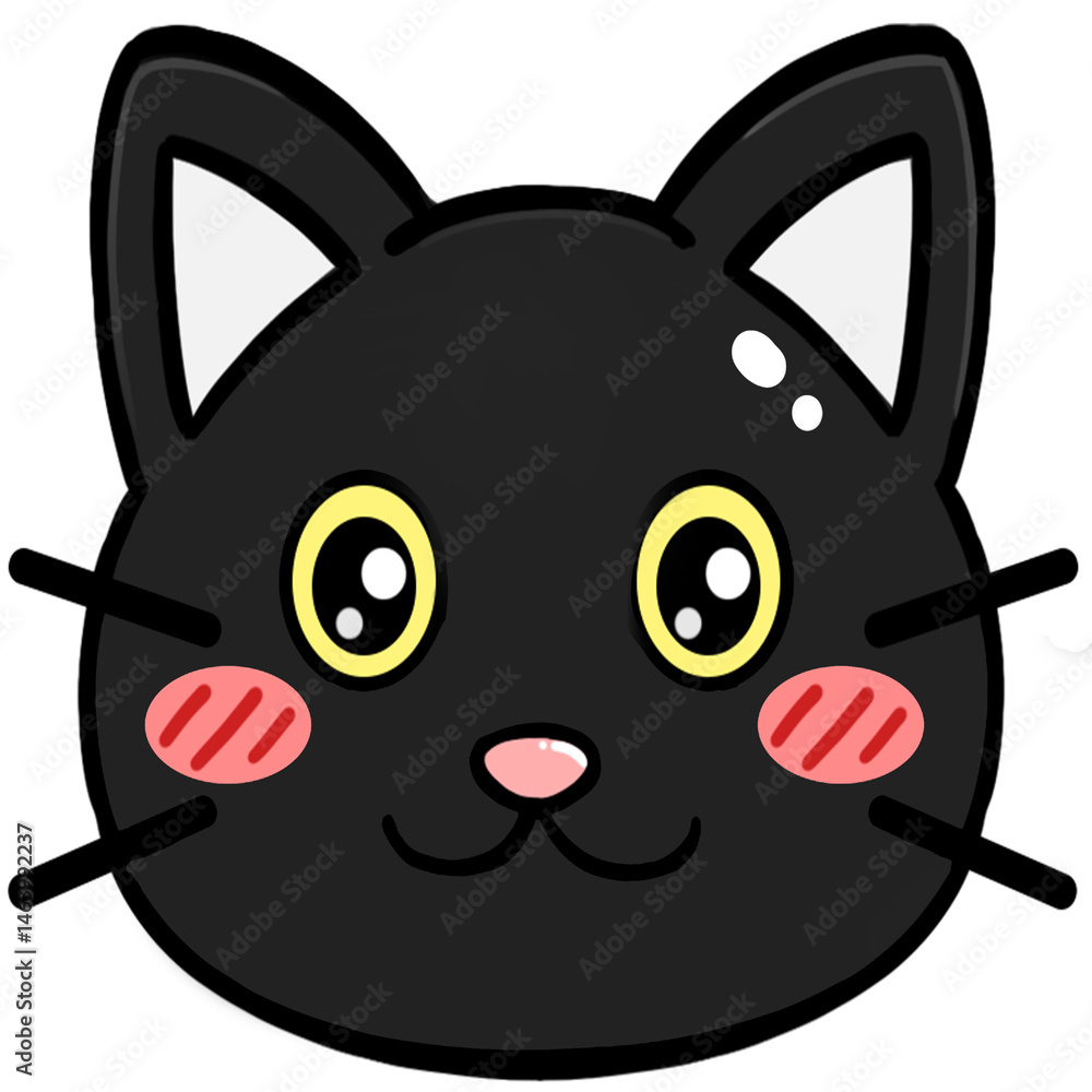 Cute Black Cat Illustration Cute Black Cat Illustration