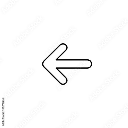 Left arrow icon outline for navigation in app UI