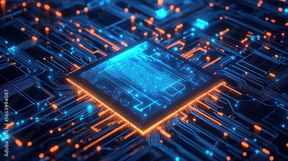 Glowing Circuit Board: Digital Technology and Innovation Glowing Circuit Board: Digital Technology and Innovation