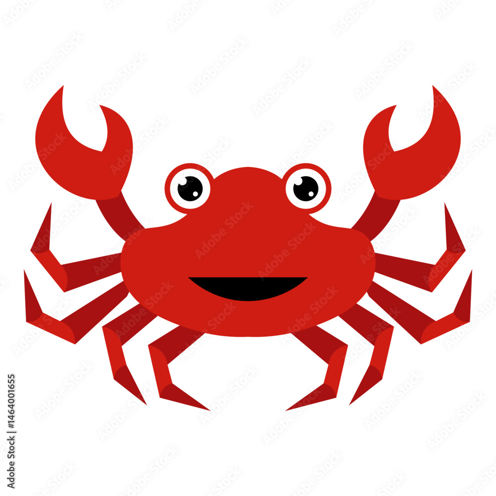 Crab Flat Illustration Crab Flat Illustration