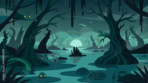 The murky dark waters of the mangrove swamp hiding a plethora of species and creating an air of mystery and intrigue.